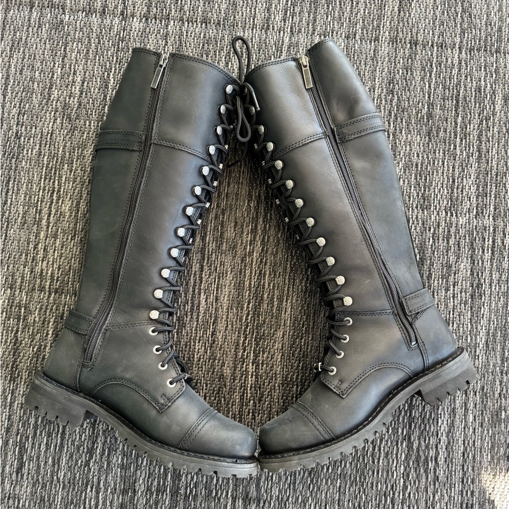Harley-Davidson Leather Boots Beechwood Motorcycle Size 8 Size Tall Riding Boots - Picture 4 of 16